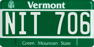 VT license plate NIT706