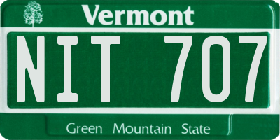 VT license plate NIT707