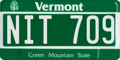 VT license plate NIT709