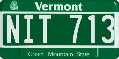 VT license plate NIT713