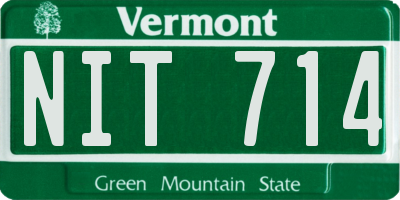 VT license plate NIT714