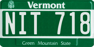 VT license plate NIT718