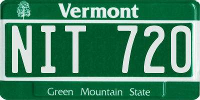 VT license plate NIT720