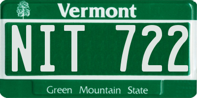 VT license plate NIT722