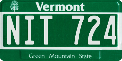 VT license plate NIT724