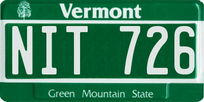 VT license plate NIT726