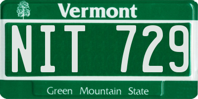 VT license plate NIT729