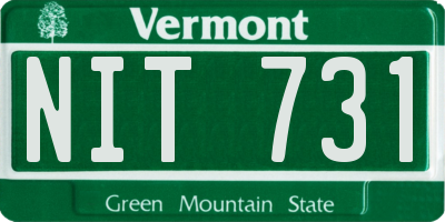 VT license plate NIT731