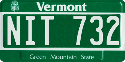 VT license plate NIT732