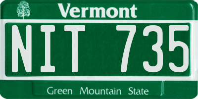 VT license plate NIT735