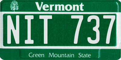 VT license plate NIT737