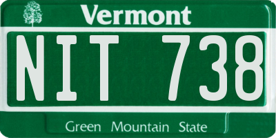 VT license plate NIT738