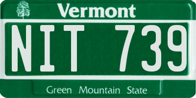VT license plate NIT739