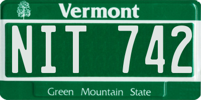 VT license plate NIT742