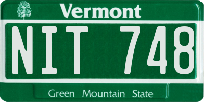 VT license plate NIT748