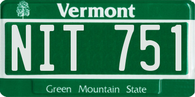 VT license plate NIT751