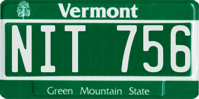 VT license plate NIT756