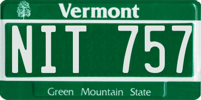 VT license plate NIT757