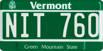 VT license plate NIT760