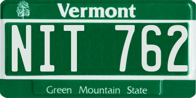 VT license plate NIT762