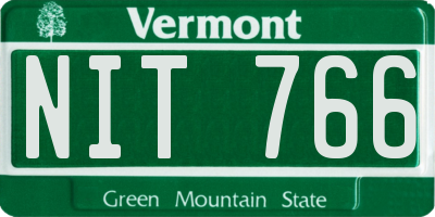 VT license plate NIT766