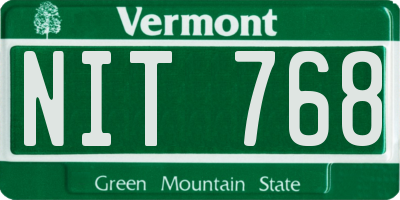VT license plate NIT768