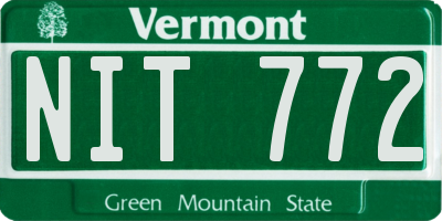 VT license plate NIT772