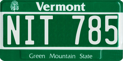 VT license plate NIT785