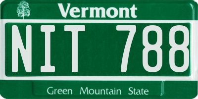 VT license plate NIT788