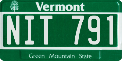 VT license plate NIT791