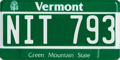 VT license plate NIT793