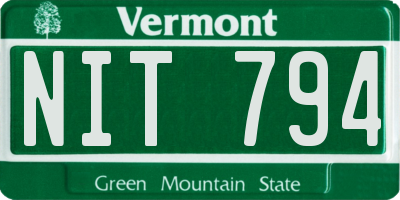 VT license plate NIT794