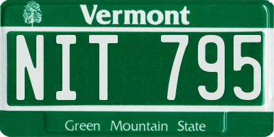 VT license plate NIT795