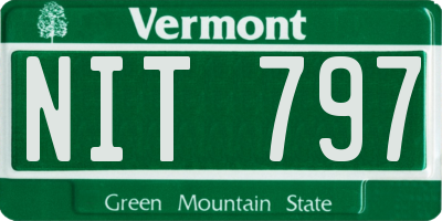 VT license plate NIT797
