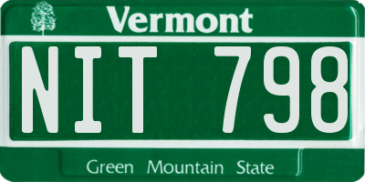 VT license plate NIT798