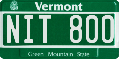 VT license plate NIT800