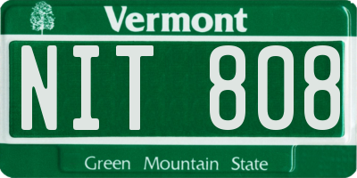 VT license plate NIT808