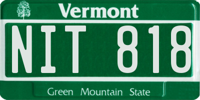 VT license plate NIT818
