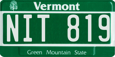 VT license plate NIT819