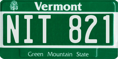 VT license plate NIT821