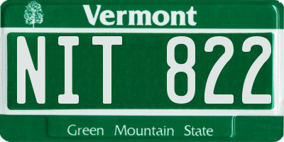 VT license plate NIT822