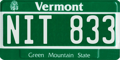 VT license plate NIT833