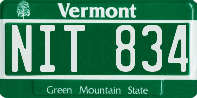 VT license plate NIT834