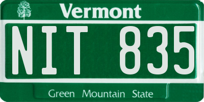 VT license plate NIT835