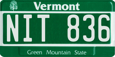VT license plate NIT836