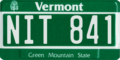 VT license plate NIT841
