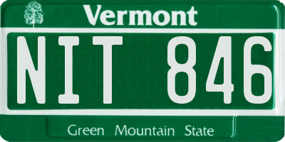 VT license plate NIT846