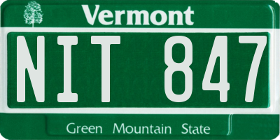 VT license plate NIT847