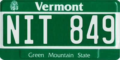 VT license plate NIT849