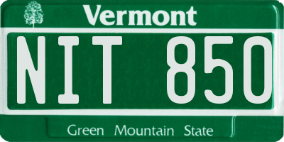 VT license plate NIT850